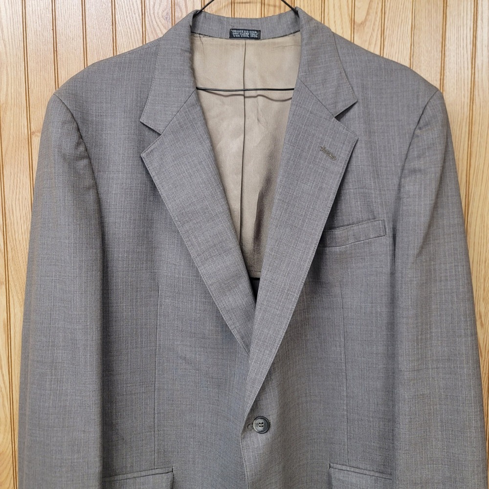 Vtg Chadmont Saxony‎ Hall Mens Grey Wool Blend Blazer Sport Coat Jacket 42R